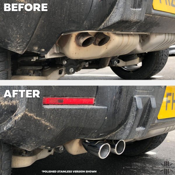 Home 8 Exhaust Tips for Land Rover Defender L663 - industrial black - dieselmodellen