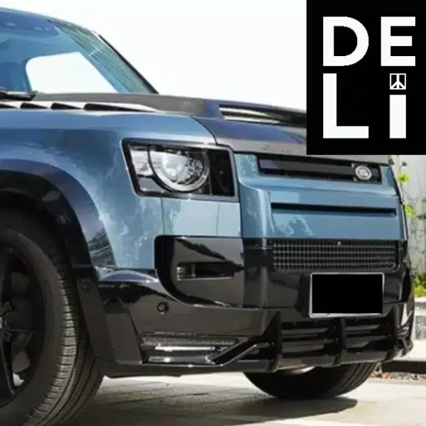Front Bumper Spoiler mer DRL for Land Rover Defender L663 - Gloss Black