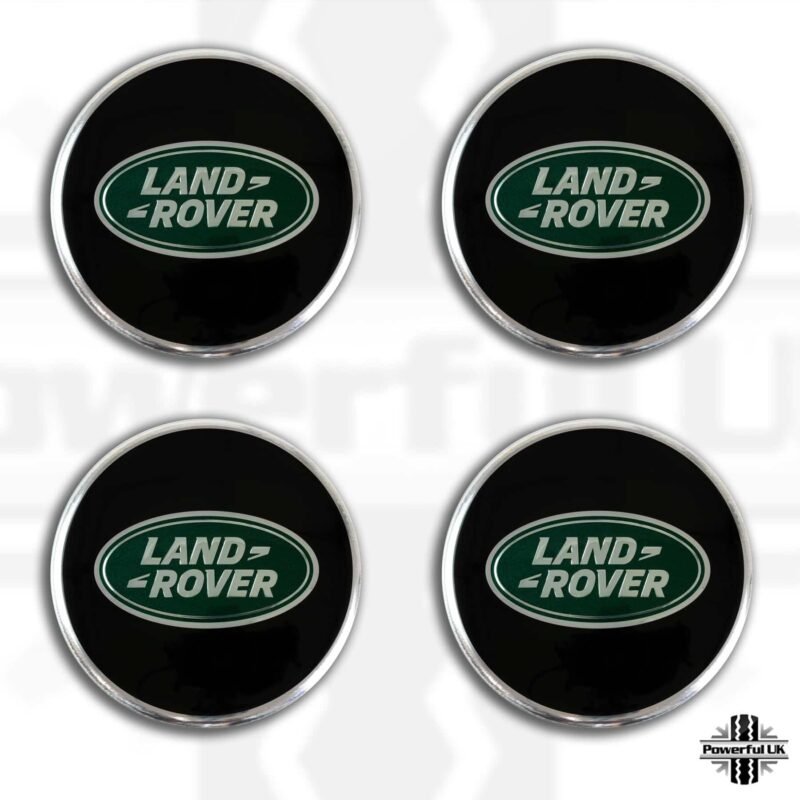 4x Black & Green Alloy Wheel Center caps voor de New Land Rover ...