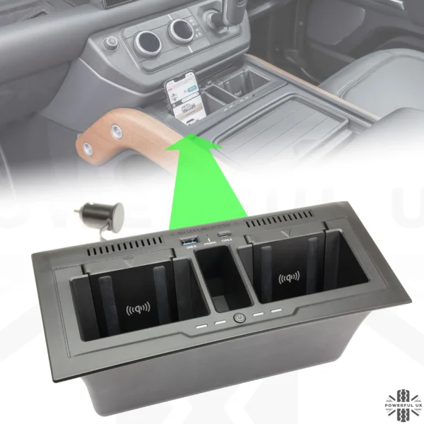 Twin Dock Draadloze Oplader voor Land Rover Defender L663 (2020+)