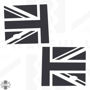 Zijpaneel Decalkit – Union Jack Vlag – Mat Zwart – Voor Land Rover Defender L663 90 (vanaf 2020)