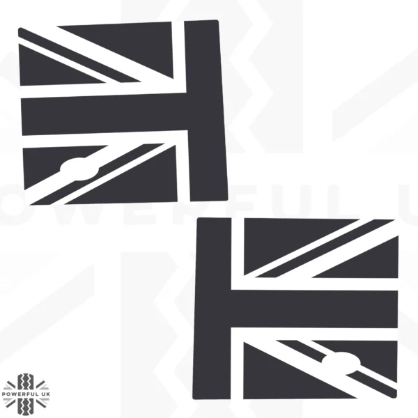 Zijpaneel Decalkit – Union Jack Vlag – Mat Zwart – Voor Land Rover Defender L663 90 (vanaf 2020)