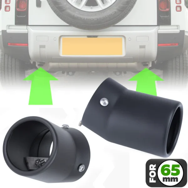 Home 20 Uitlaatsierstukken voor Land Rover Defender L663 (voor 65 mm uitlaat) - Cerakote Glacier Black - P400 6 cylinder